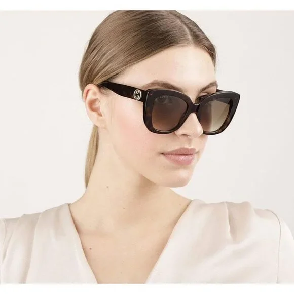 NEW GUCCI GG0327S 002 WOMEN HAVANA SUNGLASSES